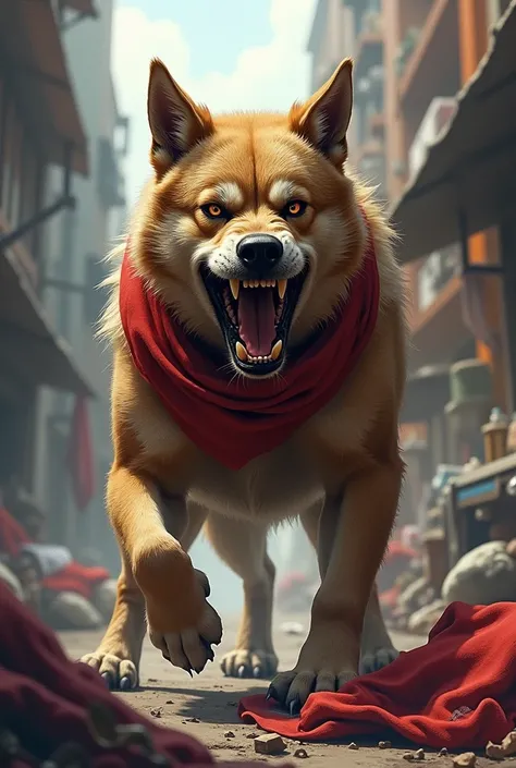 The dog that bites the scarves defends the Radom 