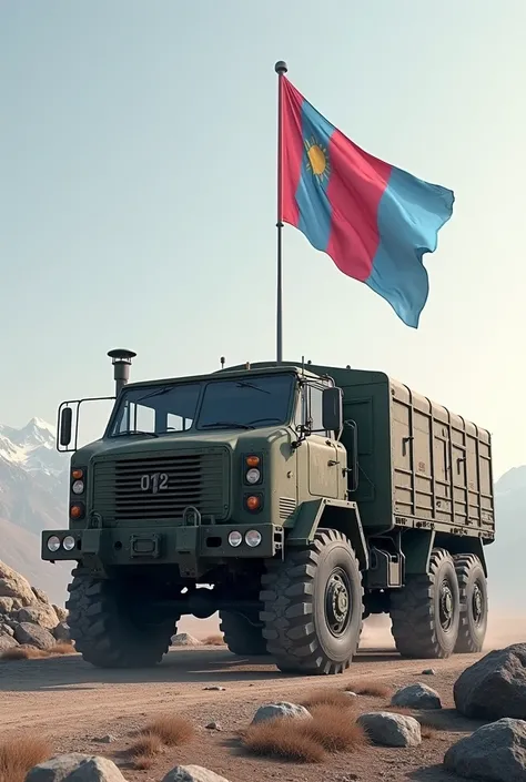 Mongolian flag HowoTruck