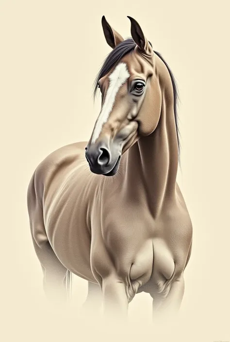 Normal Horse portrait color pencil art 