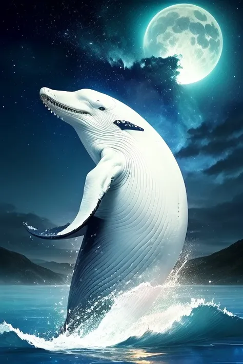 white whale, night,