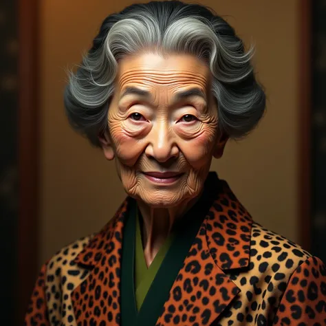 Osaka　 grandma　　Leopard print　Rich　face　up