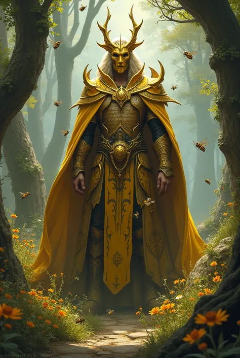 Make me an elf ring boss with the name Godrick the Bee King 