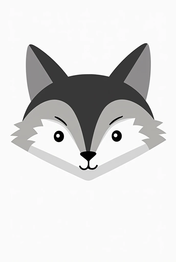 CREATION IMAGE VECTORIELLE TETE DE RENARD VECTORIEL NOIR & BLANC STYLE EMOTICON GOOGLE RENARD