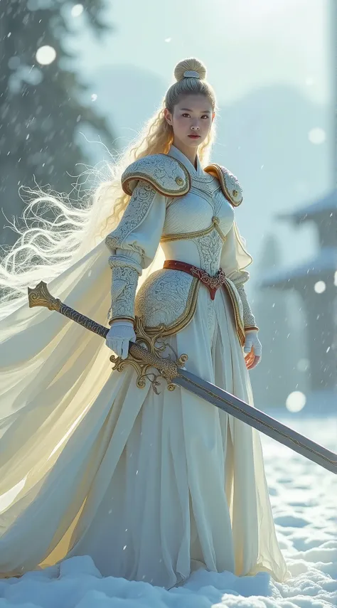  very beautiful korean girl 、 slender woman、( detailed face )、Realistic Skin、((Holy Knight)), ((Pearl White Armor))、(((( very finely decorated white armor:1.1))))、(( Delicate Pictures ))，( Girl Astepeace RAW Photo Data :1.25), (  best quality :1.6), ( supe...