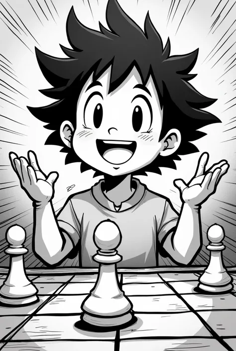 ren smile chess comics black e White 