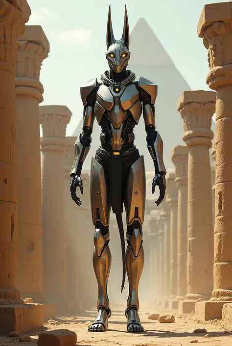 God Anubis as an alien robot in ancient egipt