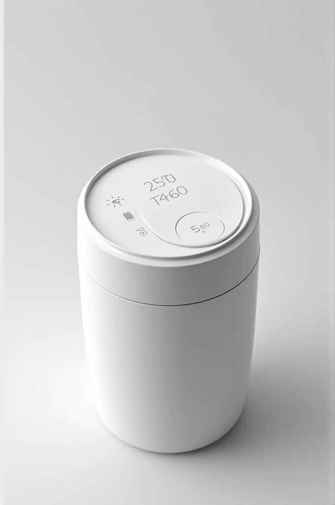  create a lid for a futuristic thermos cup , Minimalist, White, From Apple with information such as climate , Time,  temperature settings and amount of water consumed per day