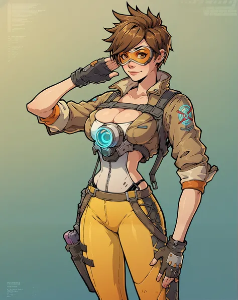 tracer from overwatch with big chest