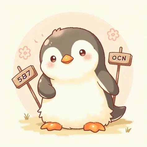 penguin, cute,Fluffy, cutepenguin,3 signs ,Ocn letter , Oharu letters ,587 characters