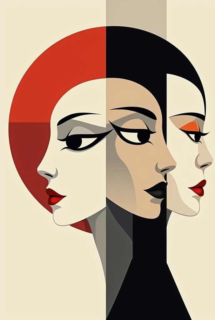 An image of modernism for a work cover as an example can use the 3 faces