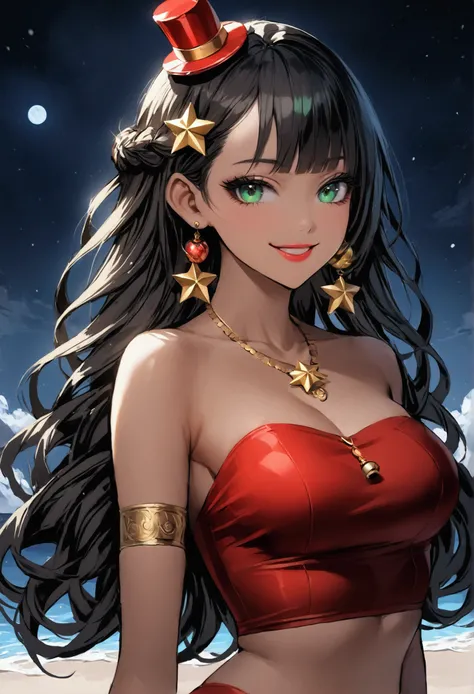 At a Christmas party on the beach with rain and snow weather animation style 2 . 5D manga niji6 strong features oil ink art super details in the art Ari lol sexy girl hair braided with the Gold  + Jinx from Toda Bruucada Smile Ripped Tshirt Tight Bright Re...