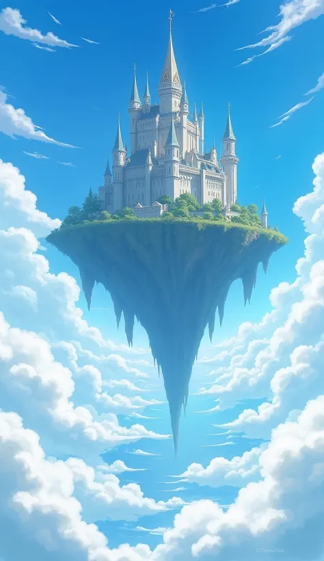 The illustrations by Makoto Shinkai are very fantastical, and you can see a castle in the sky reminiscent of Laputa: Castle in the Sky.