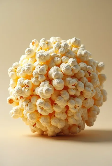 A soccer ball made from popcorn