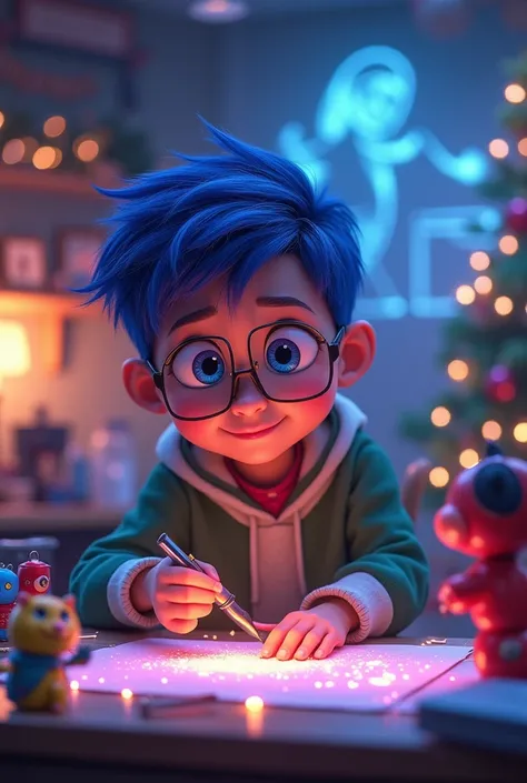 Student at the technology workshop to create a Christmas gift along with the emotions of the Disney movie Insist Out 2
