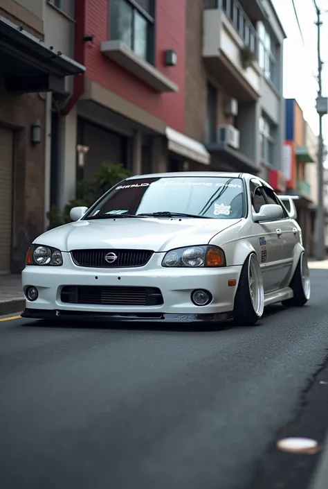 Nissan sentra b13 2006 white modified 18 wheels