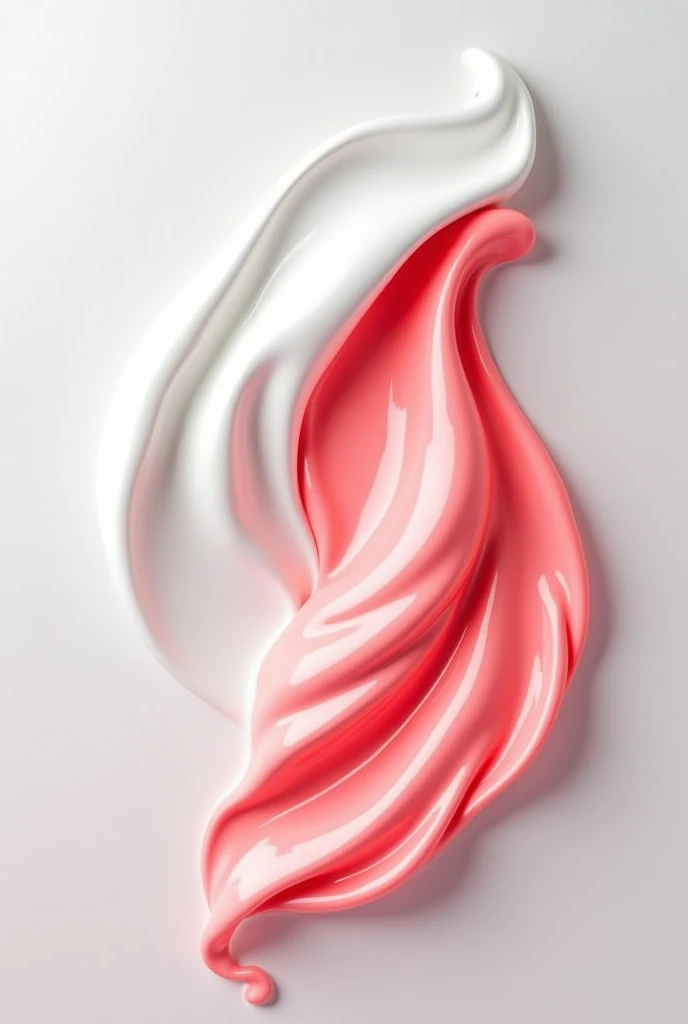 A picture of toothpaste, with colour white and red