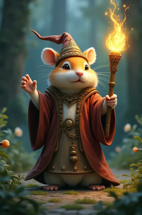 The magical  of the hamster tribe, aged 20, also holds a magic  wand.