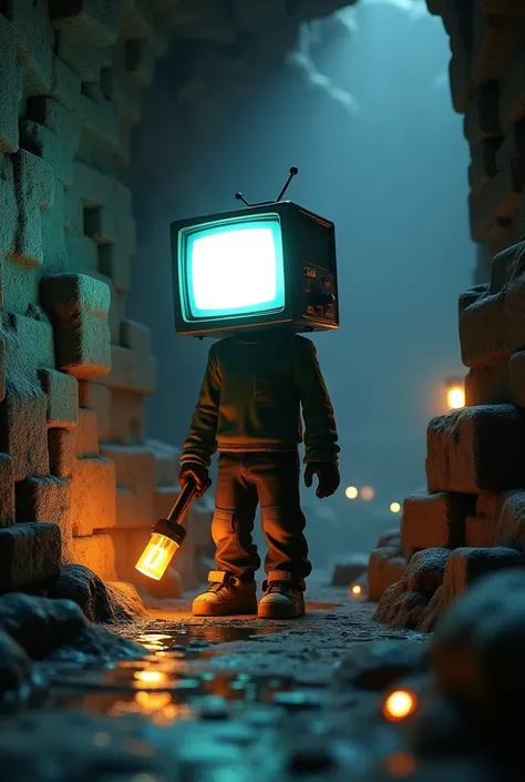 TV MAN Minecraft en una cueva 