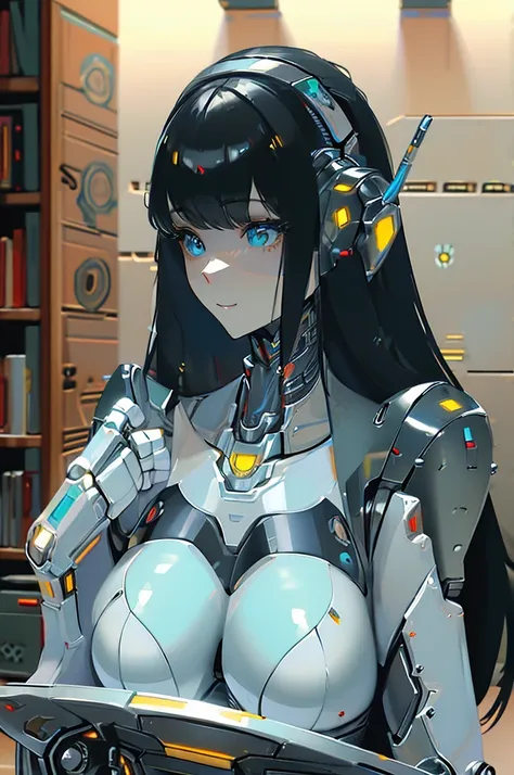 (masterpiece),(Highest quality),(Super detailed),(Best illustrations),(Best Shadow),(Absurd),(Detailed Background),(so beautiful), 16K, 8K, 4K,(Best Shadow),robotization,woman ,big bust,Robot Joint ,Metal skin,Black robot Suit,long hair,a black robot suit ...