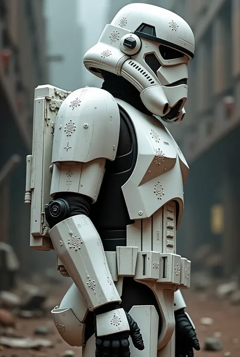 live-action、 real、Fusion of Gundam and Stormtroopers、profile、Detailed patterns are drawn 、