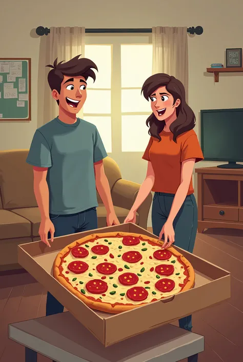 Mhers living room. A couch, a coffee table, and a TV. Mher and Shane are waiting for pizza.

---

[Scene opens with Mher and Shane sitting on the couch. Mher eagerly looks at his phone.]

Mher:  
(excited) The pizza’s almost here! I can already taste the p...