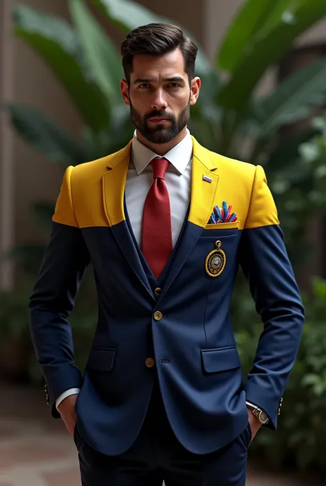 Formal mens clothing referring to the Venezuelan flag 