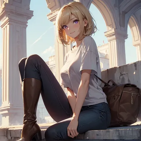 Masterpiece, HD, High Resolution, High Quality, Best Quality, Super Detailed. Solo character alone, multiple views. Science fantasy art.
{{(A 30-years-old russian-human-woman:(appearancepale-skin. Very-very-short-dark-blonde-very-shorter-messy-short-hair. ...