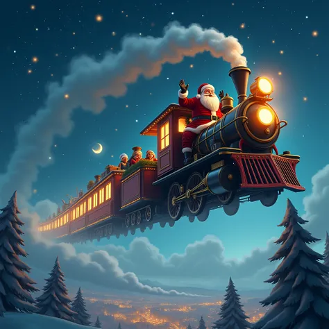  Santa Claus Train, Flying Through the Sky 