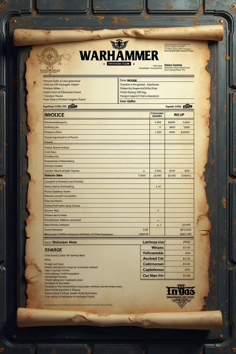 Create a 40k itemized invoice file 