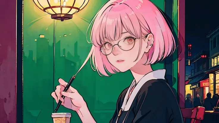 Its DRK 。 has a strong presence within the appraisal team 、real(real)The figure of、 features bright pink short hair 。 her hairstyle is light and 、 is put together slightly above 、 gives an elegant impression 。In her eyes、 has thin framed glasses 、 transpar...