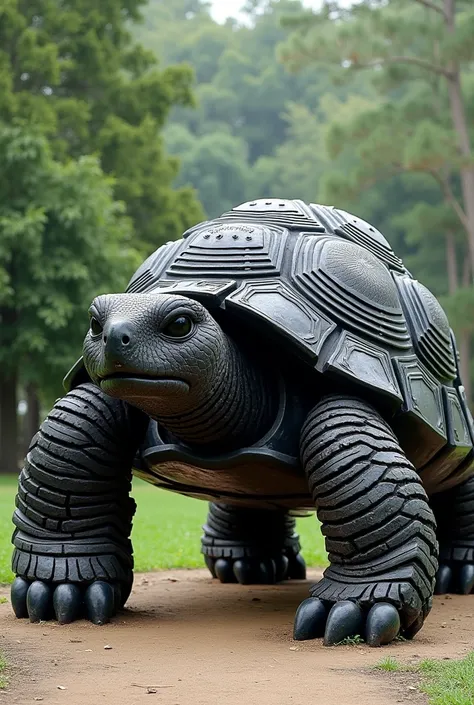 Turtle made with whole tires