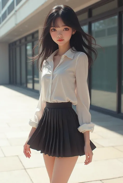 Japanese girl wearing miniskirt