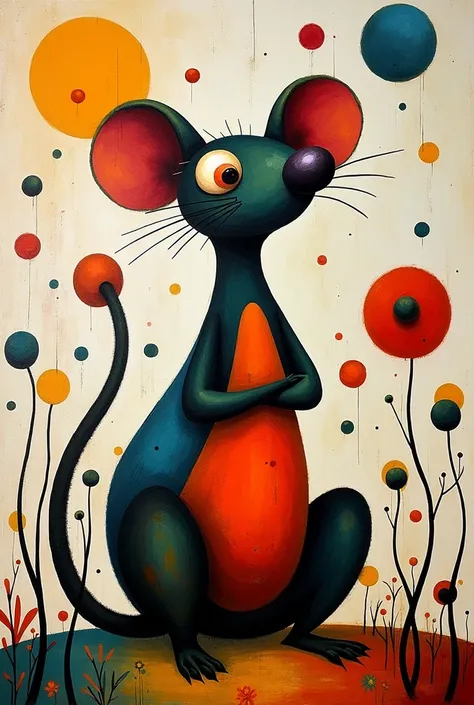 
a painting of a mouse by joan miro 