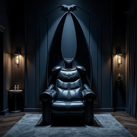 Batman living room decorated to Batman costume