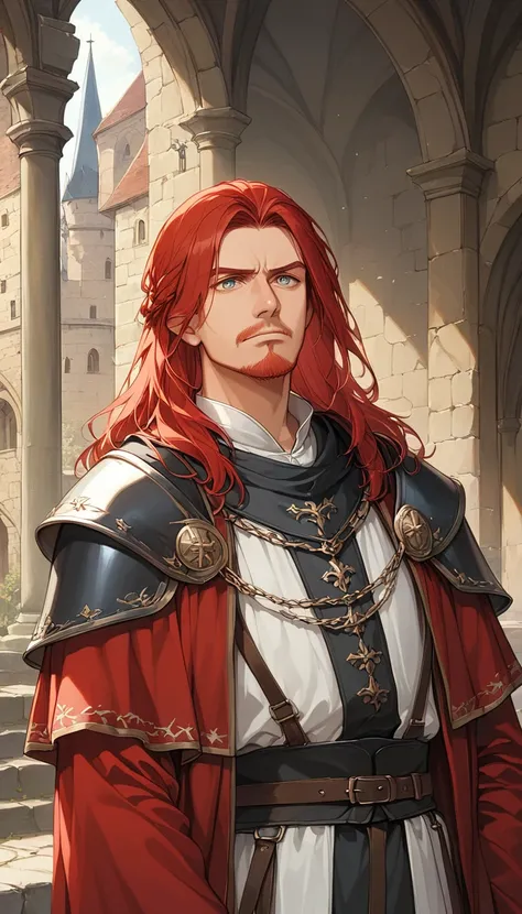 a  old man, Red Hair, Rebellious, , Want to use superiority to prove that you are better than others， but dont know how to handle feelings.  medieval 