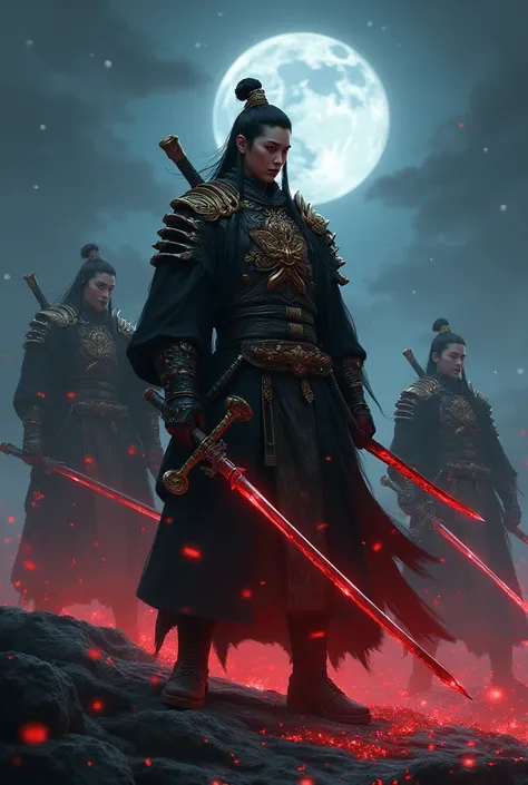 This series ,  was created using digital art tools. LeonardoAI ,  conveyed the theme of bloodshed and the echoes of thrilling battles. ,  fused the elegance of the traditional Chinese aesthetic with the intensity of the massacre, . , each character standin...