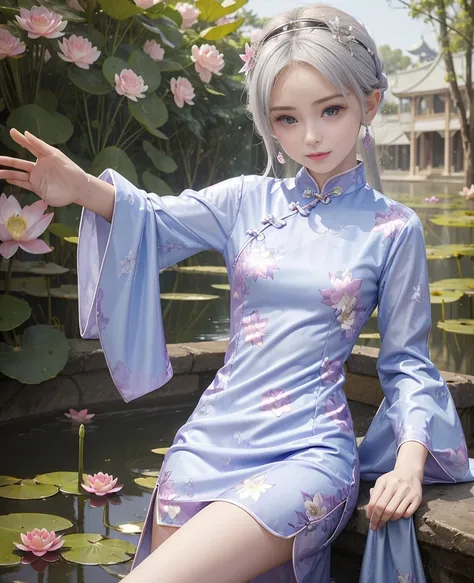 chinadress/CHEONGSAM  Style1 Remake 0.8
Super top quality , masterpiece:1.8,  exquisite:1.8,  ultra high resolution,  Ultra High Definition, Hyperrealistic, 16k, Octane Rendering,  Color Difference, Photorealistic:1.6, Award-winning photo, sharp focus, (((...