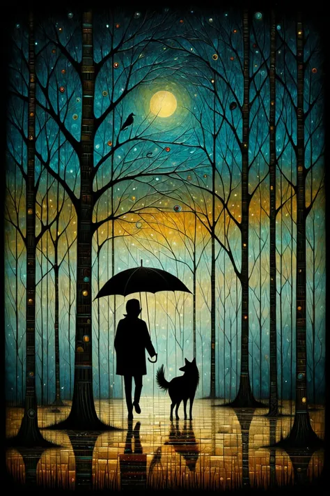 Walking in the Rain, by Andy Kehoe.
best quality, masterpiece, intricate details, ultra-detailed