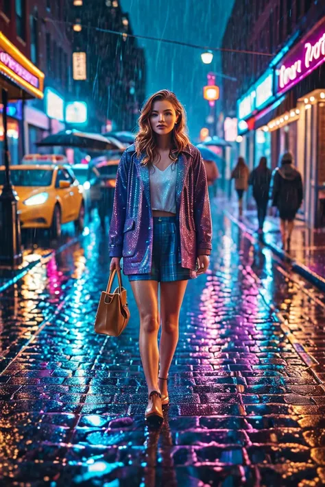 Walking in the Rain, by Brandon Woelfel.
best quality, masterpiece, intricate details, ultra-detailed