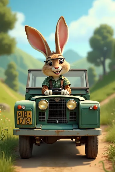 Zverpolis bunny in a land rover car