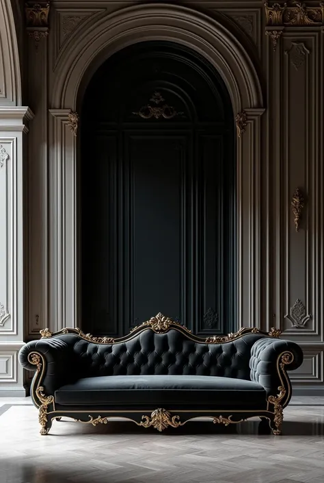 A furniture design in more and more luxurious in black colour in hall 