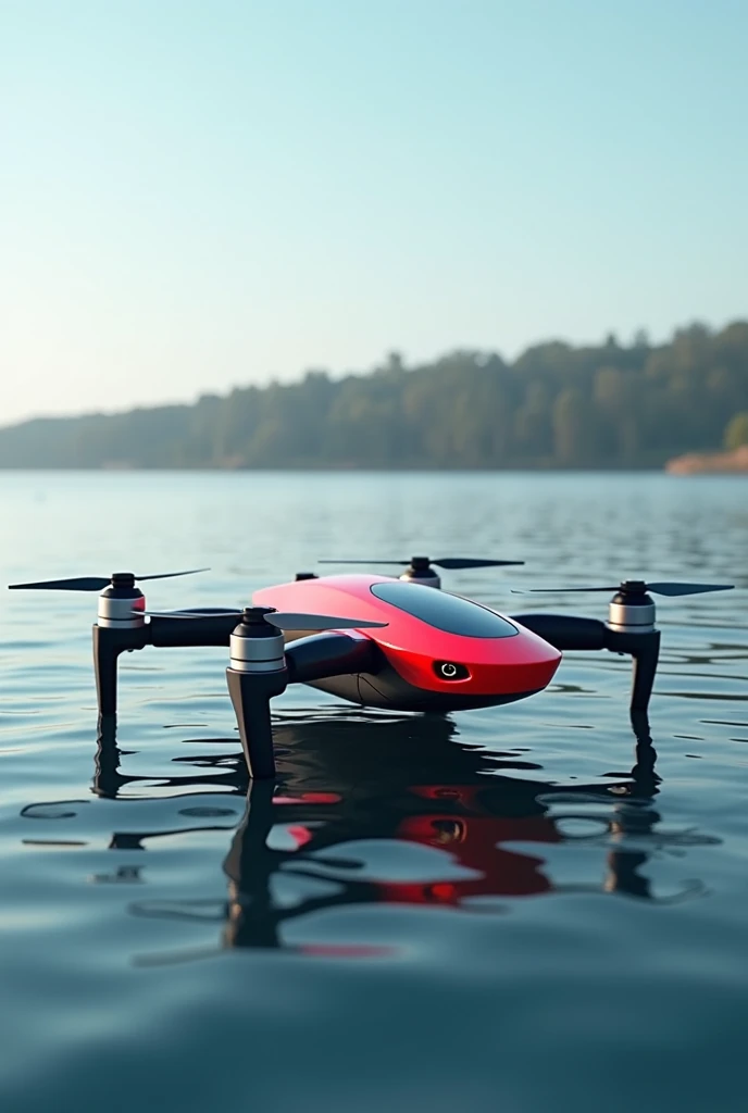 drone with housing that is easy to assemble and disassemble and floats when in contact with water that are easy to install to the red drone