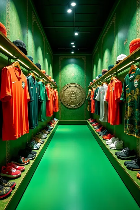 Sports shop name Green Bangla Design, display all popular team Jersey and shorts 