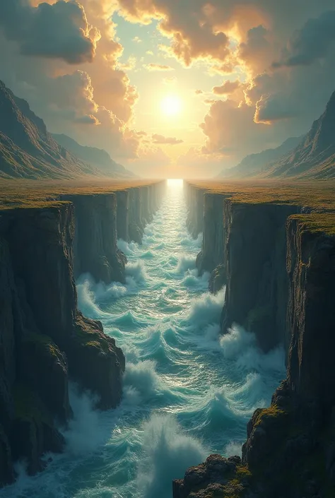 
 The Creation of the Earth and the Seas :  The separation of waters and the formation of dry land  (Genesis 1:9-10).
