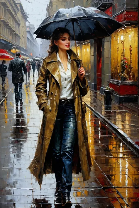 Walking in the Rain, by Andrew Atroshenko.
best quality, masterpiece, intricate details, ultra-detailed