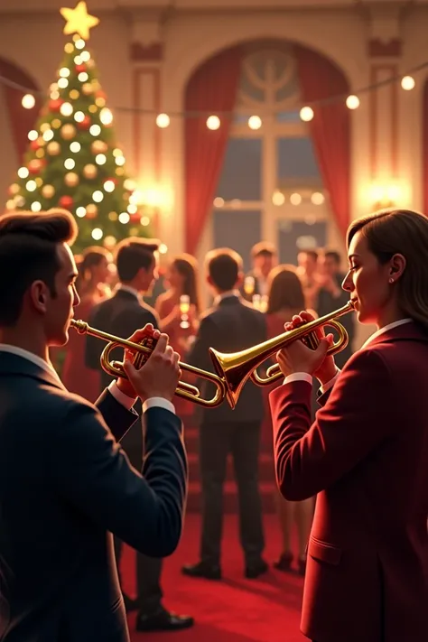 Trumpets at a Christmas party