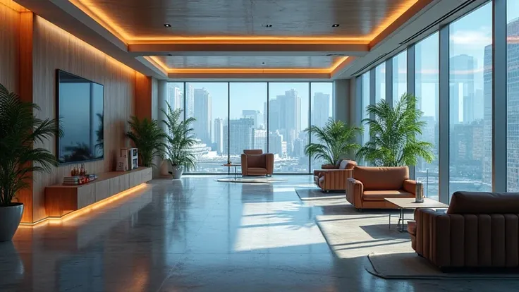 The office of the future, huge company, luxury