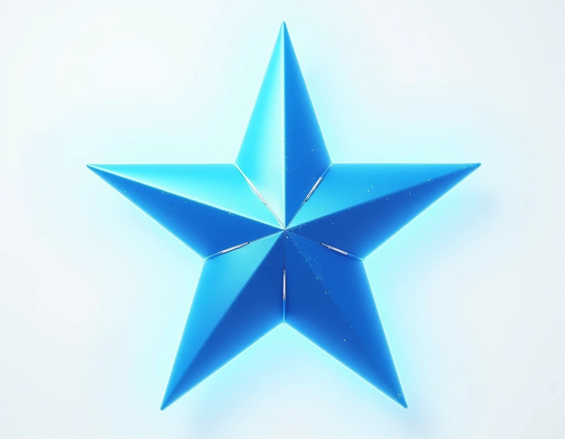  make a Christmas star on a white background, It must be blue  