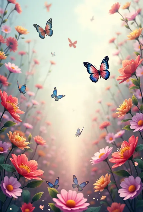 bottomless png image with butterflies and flowers 