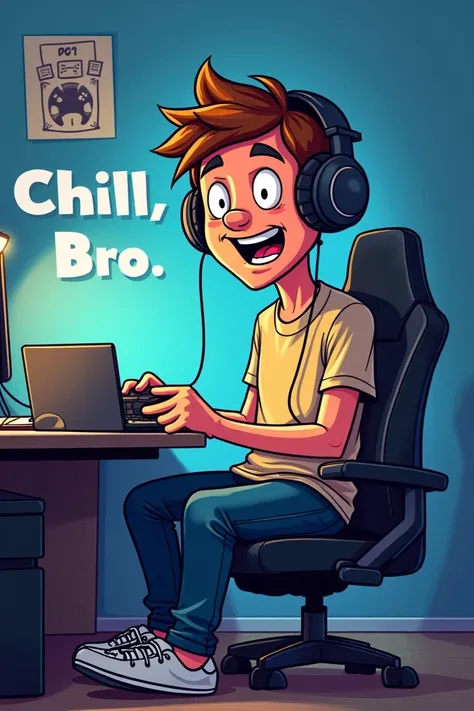 Funny gamer image with text Chill Bro